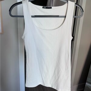 White square neck tank